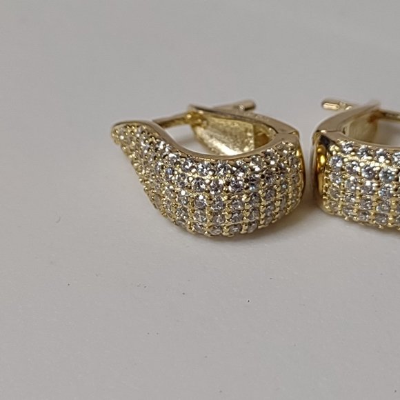 Very Pretty Little Gold Tone 925 China Hoop Earrings - Picture 8 of 14